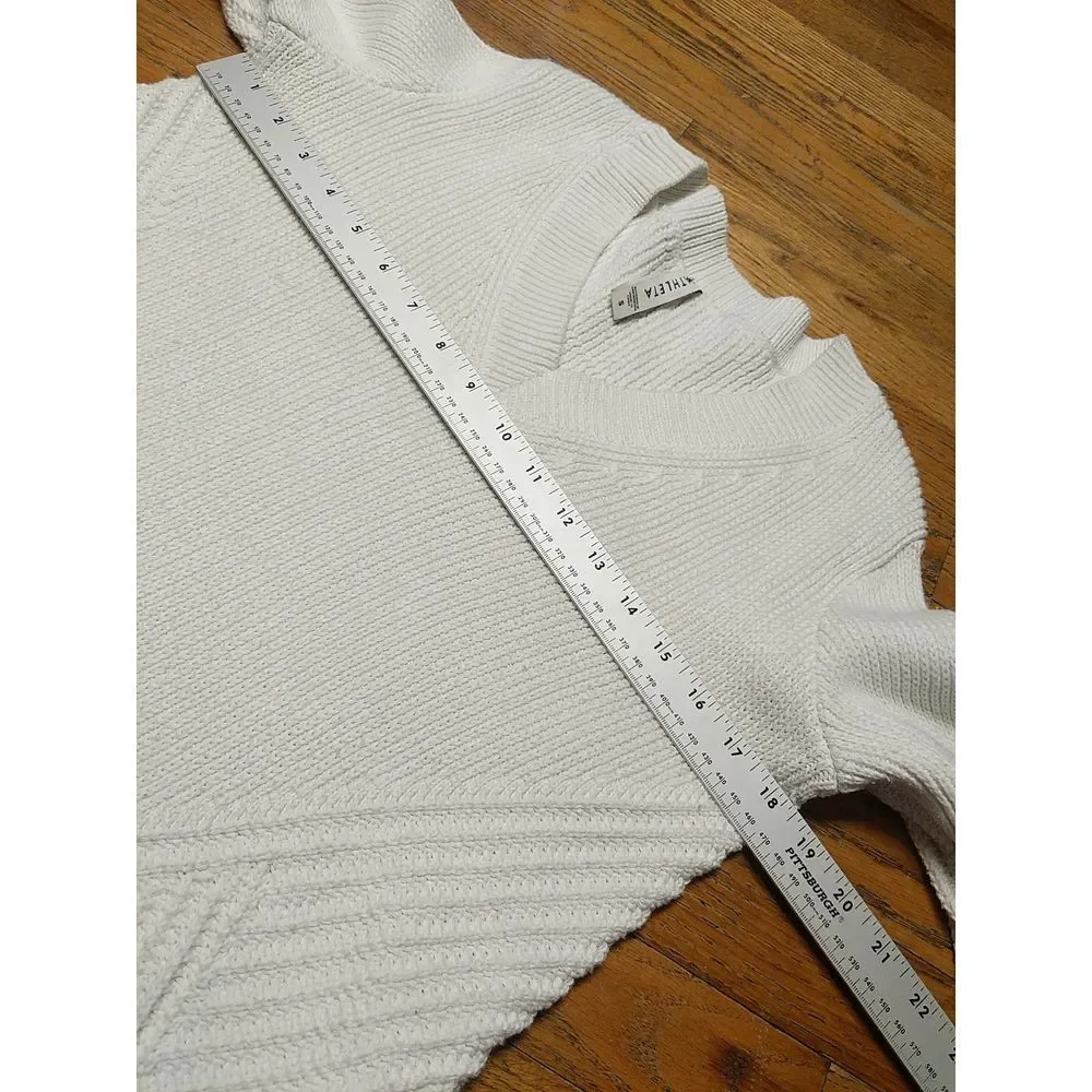 Athleta Teton‎ Vneck Chunky Knit Sweater Small Grey